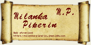 Milanka Piperin vizit kartica